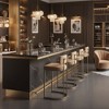 Beige Faux Leather 38.6" H Barstools Set of 2, Powder-Coated Steel with Ergonomic Footrest by Zuo Modern - 2 of 4
