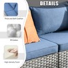 Marlton 8pc Wicker Outdoor Patio Furniture Set Conversation Sofa Sectional with a Swivel Chair and Cushions - 3 of 4