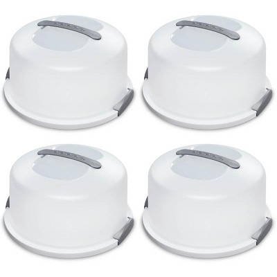 4 Pack Sterilite 02008004 Portable Latching Cake Server Carrier Keeper w/Handle