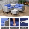 Jojoka 4-Piece All-Weather PE Rattan Patio Sofa Set, Sectional with Loveseat, Coffee Table with Storage, Ideal for Backyard - 4 of 4