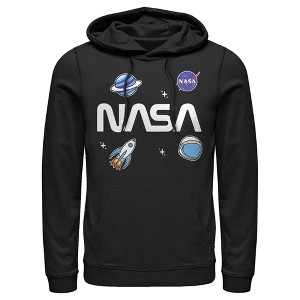 Men's NASA Logo Space Emoji Pull Over Hoodie - 1 of 3