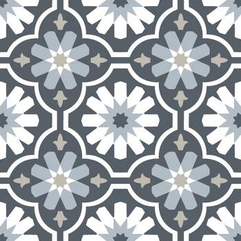 4'x5' Set of 20 Sevilla Peel & Stick Floor Tiles Gray/White/Beige - FloorPops