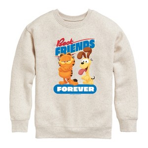 Boys' - Garfield - Best Friends Forever Graphic Long Sleeve Fleece Sweatshirt - 1 of 4