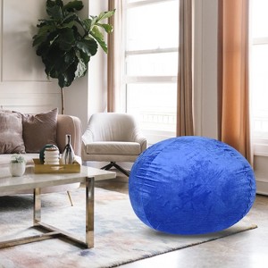 Vynxaria 4ft Minky Velvet Bean Bag Chair ¨C Plush Lounge Chair for Kids & Adults - 1 of 4