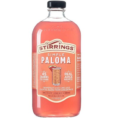 Stirrings Simple Paloma Cocktail Mix 750ml Bottles - Real Juice No Preservatives - 45 Calories - Drink Mixer