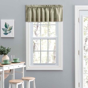 Ellis Lisa Solid Color Poly Cotton Duck Fabric 1.5" Rod Pocket for Simple Window Tailored Valance 58"x15" Mist - 1 of 4