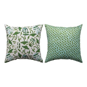 Garden Ferns and Mushrooms Decorative Cushion – 18 Inch by Manual Woodworkers and Weavers - 1 of 3