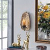 Danya B Vivien 14" Abstract Gold Wall Candle Sconce with Glass Hurricane - 3 of 4