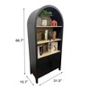 ORRD 66.70" Tall Arched Bookcase, 3-Tier Mid-Century Modern Cabinet with Door, Open Display Shelf (Black) - 4 of 4