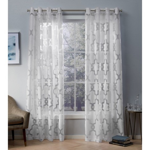 Exclusive Home Essex Geometric Sheer Burnout Grommet Top Window