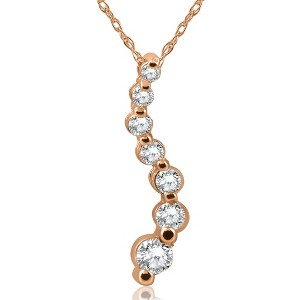 Pompeii3 1/2ct Diamond Journey Pendant 14K Rose Gold Womens Jewelry Necklace - 1 of 4