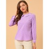 Allegra K Women's Peter Pan Collar Blouse Long Sleeve Sweet Cute Heart Dots Printed Top - 2 of 4
