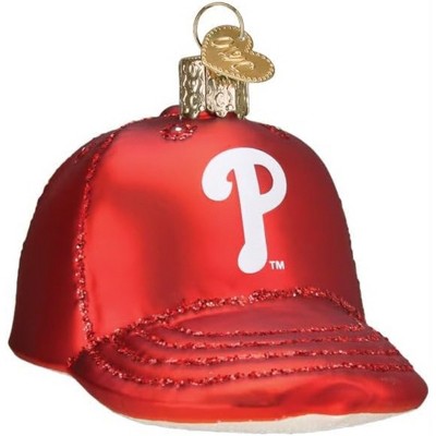 Old World Christmas Blown Glass Ornament for Christmas Tree, Philadelphia Phillies Baseball Cap