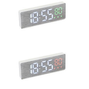 REGALWOVEN 2 Pcs Plastic Digital Corded Adjustable Accurate Dimmable Electric Alarm Clock 6.3 x 2.4 x 1 inch - 1 of 4