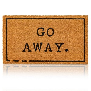 Juvale Go Away Doormat, Funny Front Door Welcome Mat for Outdoor Porch or Patio, Natural Coco Coir, 17 x 30 In - 1 of 4