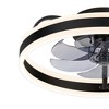 Airsurfer 20" Enclosed LED Ceiling Fan with Light and Remote, Color-Changing, Flush Mount, Matte Black with Bluish-Gray 7 Blades - 3 of 4