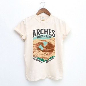 Simply Sage Market Women's Arches National Park Explore More Short Sleeve Garment Dyed Tee - 1 of 4