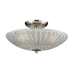Elk Home Luminese 3 - Light Semi-Flush Mount in  Satin Nickel - 1 of 1