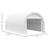 10' x 16' Carport, Heavy Duty Portable Garage Storage Tent with Large Zippered Door, Anti-UV PE Canopy Cover for Car, Truck, Boat, Motorcycle, Bike - 3 of 4