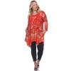 Women's Plus Size Paisley Scoop Neck Tunic Top with Pockets - White Mark - 2 of 4
