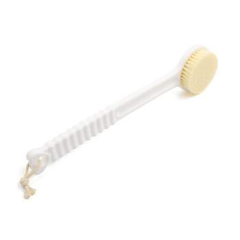 Unique Bargains Soft Bristle Anti Slip Handle Shower Body Rubbing Brush Exfoliating Scrub Tool White