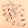 Fun toys, 18 pieces/set metal intelligence intelligence brain guide, magic line puzzle children's game toys, adult ideal children, friends - 3 of 4