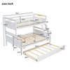 NicBex Twin Over Full Bunk Bed with Ladder and Guardrail,Pine Wood Bunk Bed Frame with Twin Size Trundle  for Kids Teens Adults - 3 of 4