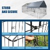 Acekool Large Walk-in Metal Chicken Coop for 10 Chickens, Reinforced Mesh Run, Waterproof & UV Cover, Secure Lock, Outdoor Poultry Pen - 4 of 4