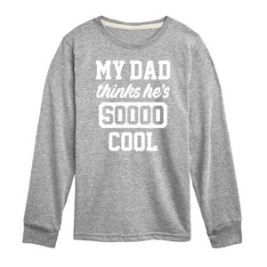 Boys' - Instant Message - Cool Dad He Thinks Long Sleeve Graphic T-Shirt - 1 of 4