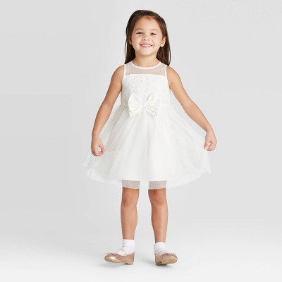 flower girl white lace dress