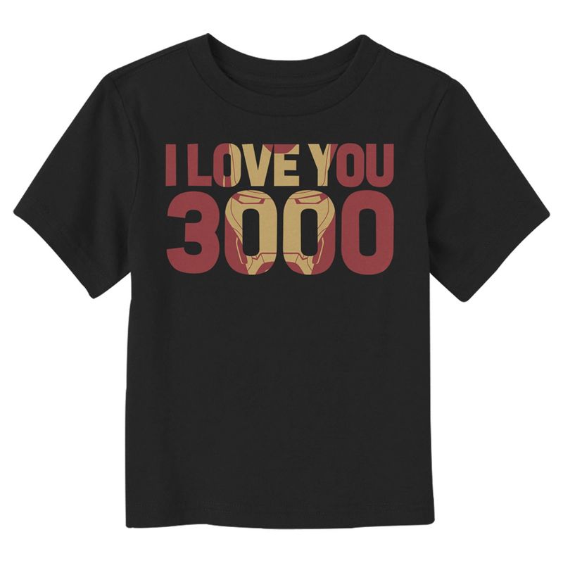 Toddler's Marvel Iron Man Love 3000 Mask T-Shirt, 1 of 4