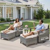 Buenhomino Outdoor Patio Furniture Sets, All-Weather PE Wicker Seating with Swivel Chairs, Sofas, Ottomans & Tables for Garden, Deck & Porch - 3 of 4