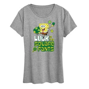 Women's - SpongeBob Squarepants - Luck Of The Square Pants Short Sleeve Graphic T-Shirt - 1 of 4