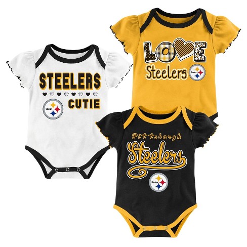 Pittsburgh Steelers Baby Girls' 3pk Bodysuit Set - 12 M : Target