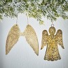 tag Angel Wings Metal Ornament - Champagne Iron Christmas Tree Decoration, 5.5" x 5.5", Easy Dust Clean - 2 of 2