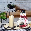 Modern Farmhouse Lanterrn Decor- Black Metal Candle for Summer Night- Lanterns w/Timer Flickering Candles for Home,Fireplace Mantle Décor - 3 of 4