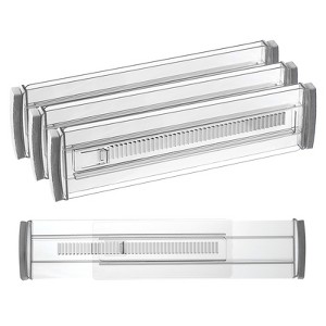 Unique Bargains ABS Adjustable Expandable Clear Black Drawer Organizer Separators - 1 of 3
