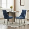 Lyngins Set of 2 Velvet High-Back Dining Chairs, Premium Rayon Cloth Flocking Kitchen Chairs, Upholstered Armless Chairs with Solid Wood Curved Legs - 2 of 4
