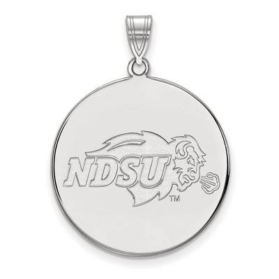 Black Bow Jewelry 10k White Gold North Dakota State Bison NCAA Extra Large Pendant
