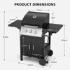 R.W.FLAME 3-Burner Propane Gas Grill with Side burner, 31000 BTU BBQ Grill for Barbecue Cooking with Top Cover Lid - 2 of 4