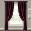 Luxury Vintage Velvet With Silky Pompom Trim Light Filtering Window Curtain Panel Plum Single 52X84 - 2 of 4