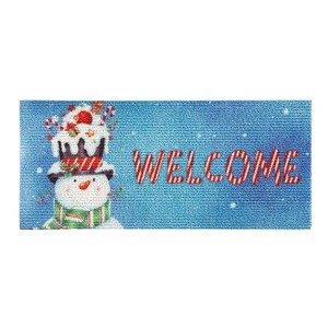 Evergreen Christmas Snowman Sassafras Indoor Outdoor Switch Doormat 1'10"x10" Multicolored - 1 of 4