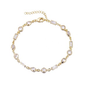 Adornia 14k Gold Plated Mixed Shape Crystal Bracelet - 1 of 4