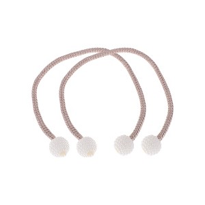 Unique Bargains Buckle Faux Pearl Curtain Tie Polyester ABS 2 Pcs - 1 of 4