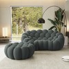 WJSHome Loveseat Bubble Sofa with Ottoman, Curved Couch, Comfy Upholstered Sofa, Mesh Fabric 3D Honeycomb Shape Modern Couch - 2 of 4