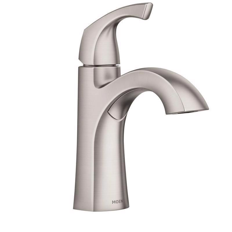 Moen Lindor Brushed Nickel Bathroom Faucet 4 in. Model No. 84505SRN, 1 of 3