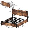 Wooden Platform Bed Frame, MDF & Iron Construction with Metal Slats, 700 lb Capacity, No Box Spring Needed - 2 of 4