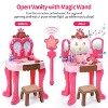 Skirfy Toddler Vanity Makeup Table with Mirror and Chair, Kids Pretend Play Vanity Set with Accessories, Lights & Music,Pink - 3 of 4