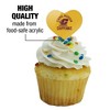 NCAA Central Michigan University Chippewas Heart Love Cupcake Picks Toppers Decoration Set of 6 - 3 of 4