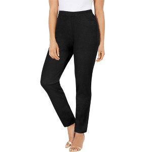 Catherines Women's Plus Size Essential Flat Front Pant - 1 of 4